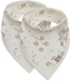 Нагрудник детский JOLLEIN Bib Bandana хлопковый, с регулируемой застёжкой, 2 шт Leafy Dreams — фото 1