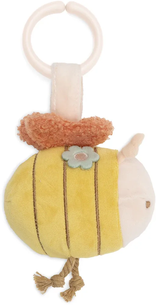 Игрушка подвесная JOLLEIN Pretty Picnic Musical Hanger детская плюшевая, оранжевая с жёлтым, 1 шт 0m+