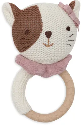 Прорезыватель JOLLEIN Teething Ring детский силиконовый, коричневый с розовым, 1 шт