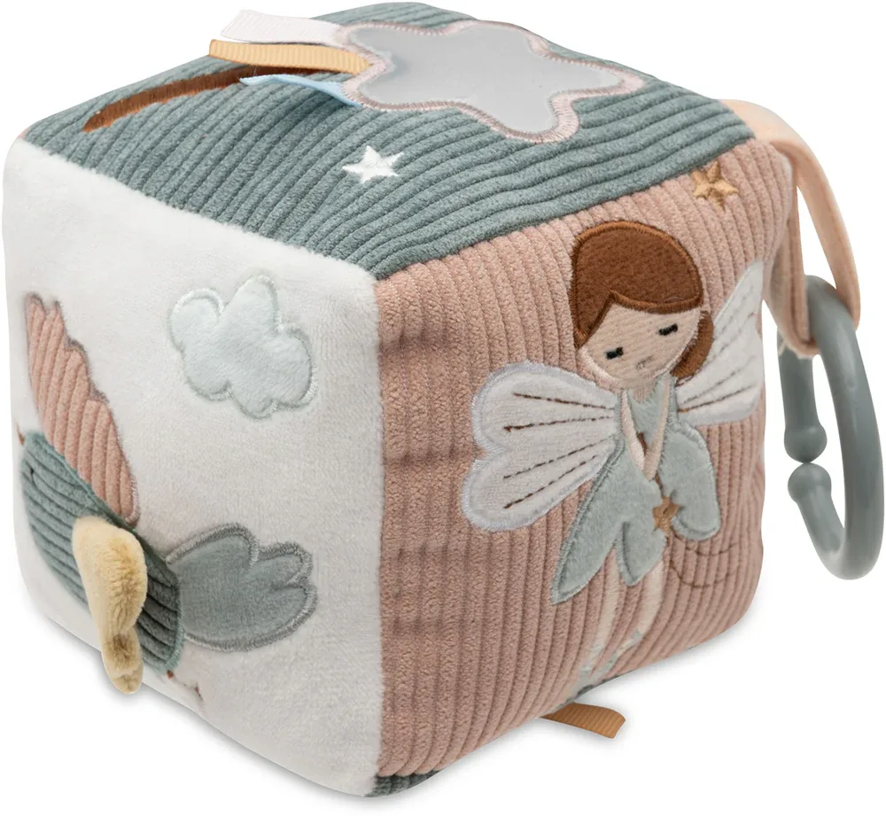 Кубик развивающий JOLLEIN Lovely Birds Activity Cube детский интерактивный, белый с розовым, 1 шт 0m+