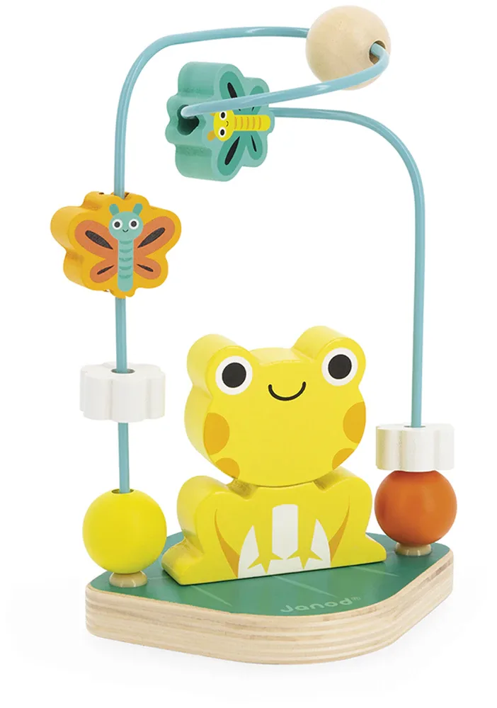 Игрушка развивающая Janod Tropik Frog Loop-The-Loop деревянная, складная 12m+, 1 шт