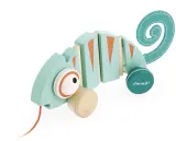 Игрушка-каталка Janod Tropik Pull-Along Chameleon деревянная, на верёвочке 12m+, 1 шт — фото 3