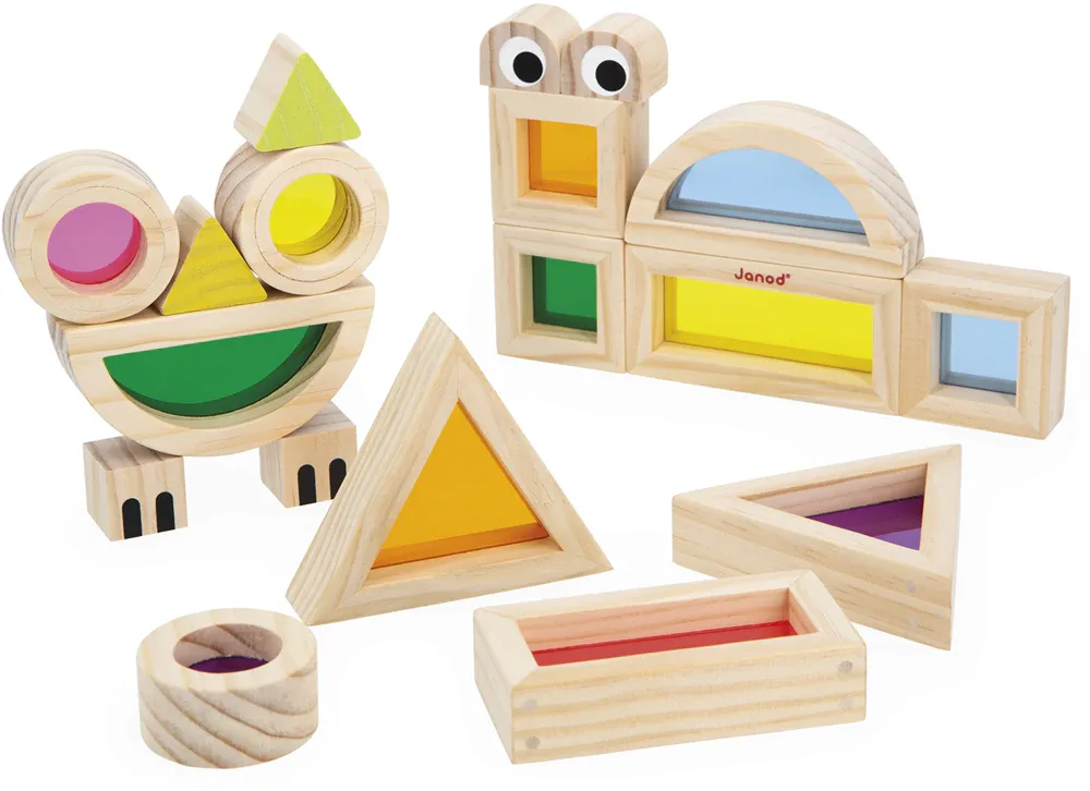 Кубики сенсорные Janod Sensory Game Translucent Blocks развивающие, 12 шт 12m+