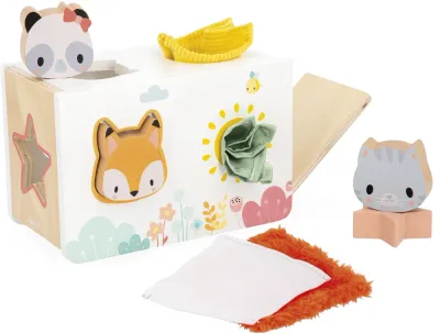 Коробка сенсорная Janod Pure Sensory Tissue Box с платочками, для малышей 12m+, 1 шт