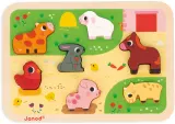 Пазл деревянный Janod Chunky Farm Puzzle с мотивом зверушек, 7 шт 18m+ — фото 2