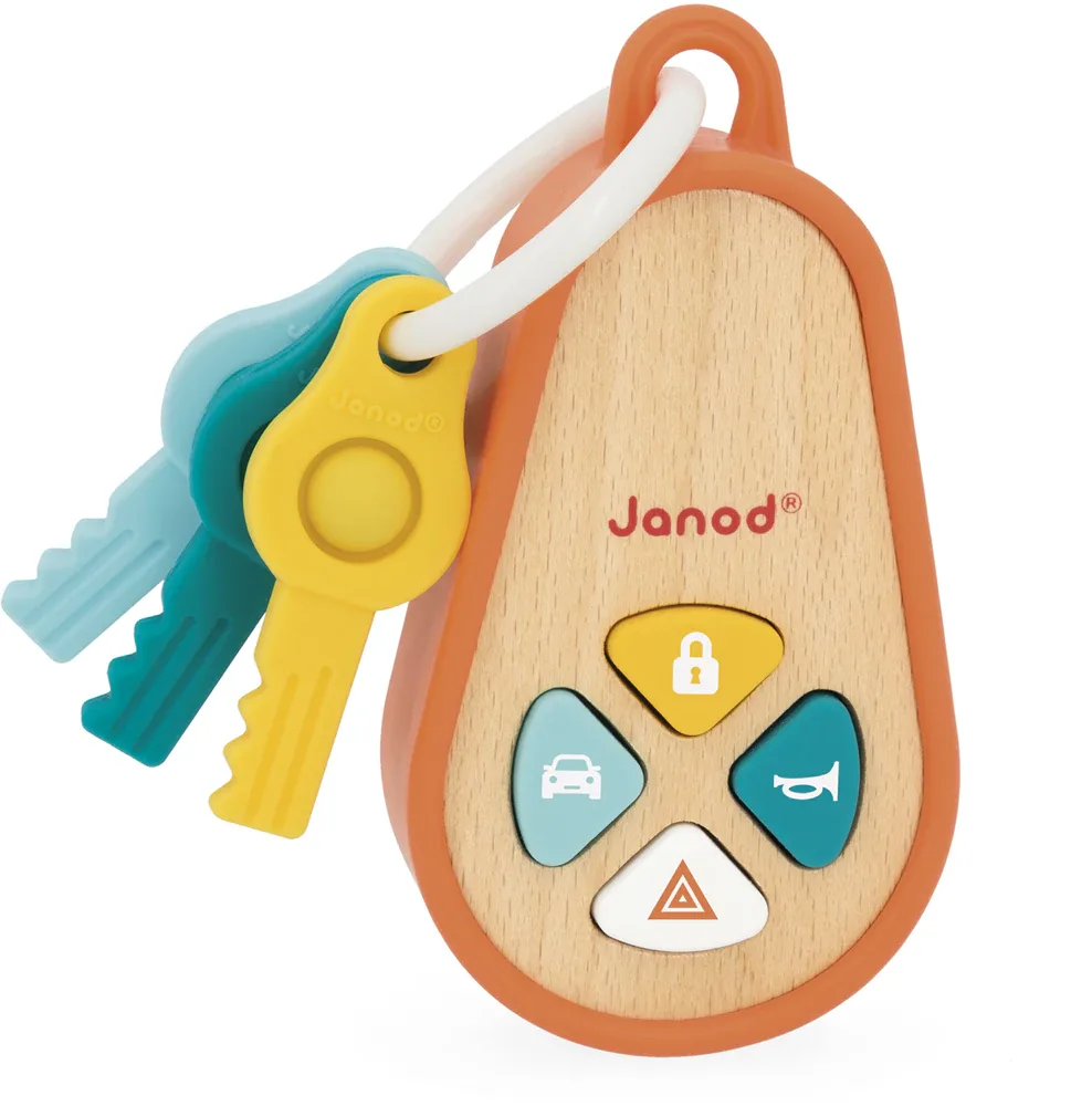 Брелок-игрушка Janod Sounding Keychain деревянный, звучащий 18m+, 1 шт
