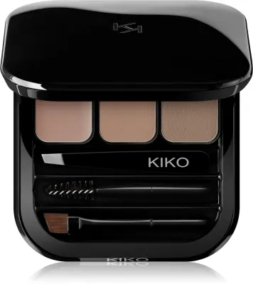 Палетка для бровей KIKO Milano Eyebrow Expert с воском и пудрой, коричневая, 2,4 г