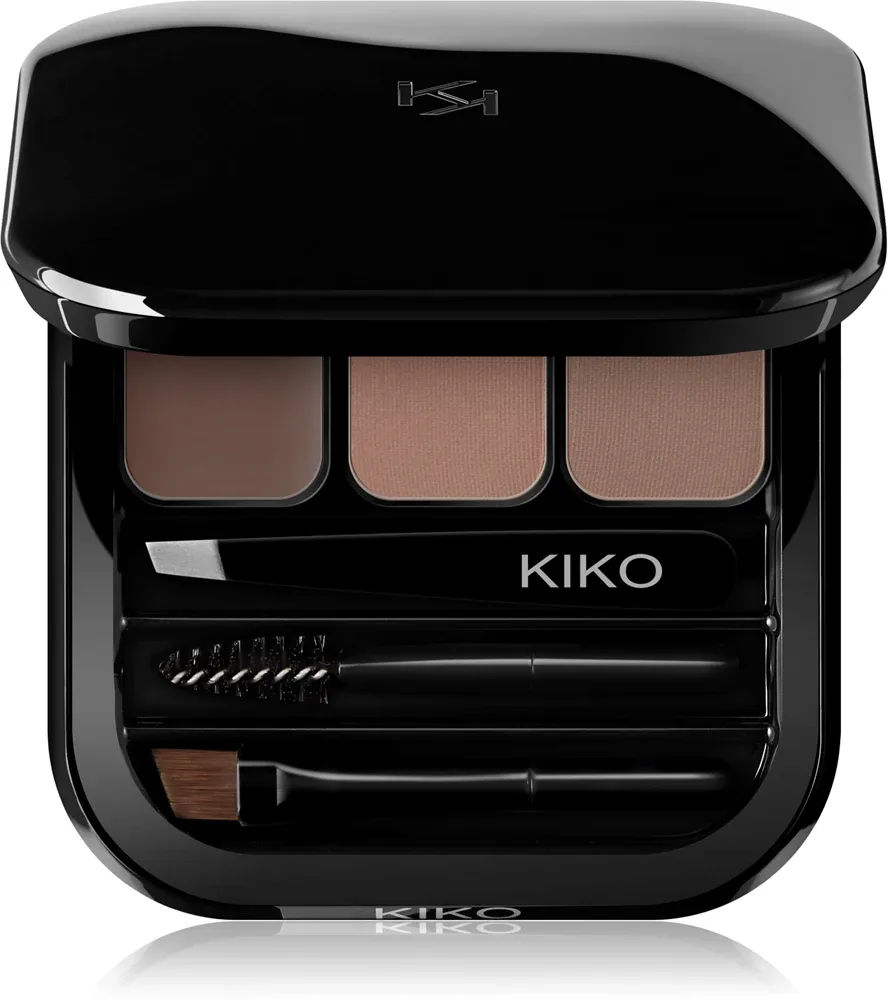 Палетка для бровей KIKO Milano Eyebrow Expert с воском и пудрой, коричневая, 2,4 г, оттенок 02 Brown
