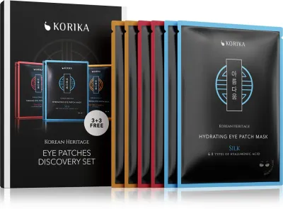 Набор патчей для области вокруг глаз KORIKA Korean Heritage Eye Patches Discovery Set биоцеллюлозные, 3 варианта, 6 шт