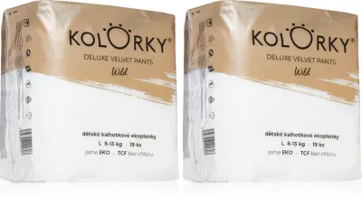 Трусики-подгузники детские Kolorky Deluxe Velvet Pants Wild набор, с индикатором влажности, 2 × 19 шт 8-13 кг