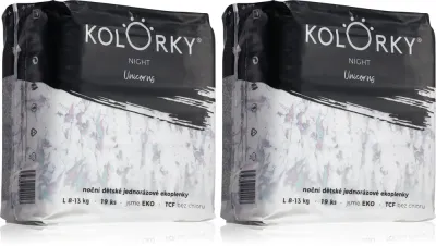 Подгузники детские Kolorky Night Unicorn эко, набор, с индикатором влажности, 2 × 19 шт 8-13 кг