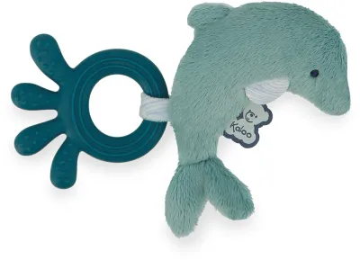 Прорезыватель для зубов Kaloo Petit Calme плюшевый, синий, 1 шт Dolphin
