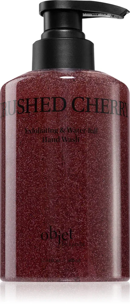 Жидкое мыло для рук KUNDAL Objet Exfoliating Waterfull Hand Wash с отшелушивающим действием, 380 мл z zapachem Crushed Cherry