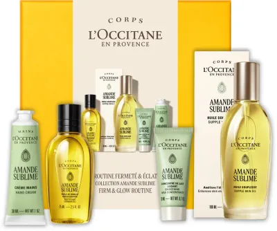 Набор для ухода за кожей L’Occitane Amande Sublime Firm Glow Routine подарочный, с миндальным маслом