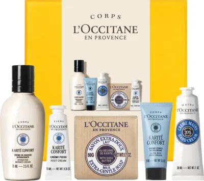 Набор для ухода за кожей L’Occitane Karite Confort Nourishing Routine подарочный, с маслом ши