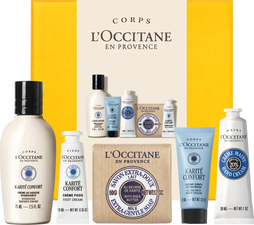 Набор для ухода за кожей L’Occitane Karite Confort Nourishing Routine подарочный, с маслом ши