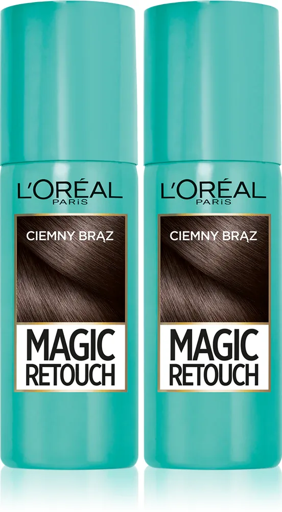 L’Oréal Paris Magic Retouch - Набор для волос L’Oreal Paris Magic Retouch спрей для ретуши отросших корней, 2 шт, 2 шт, оттенок Dark Brown