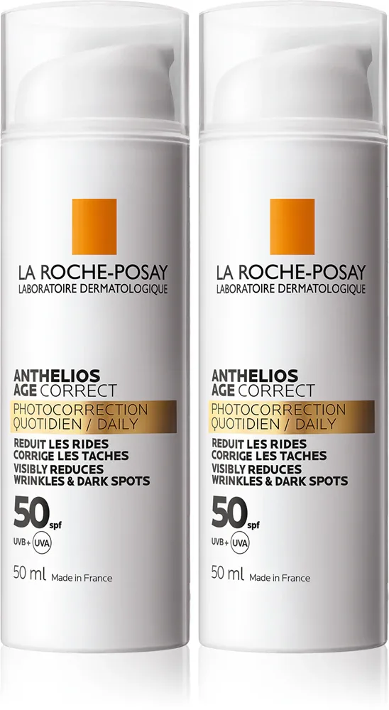 Набор кремов солнцезащитных La Roche-Posay Anthelios Age Correct дневной, против старения кожи, SPF 50, 2 шт
