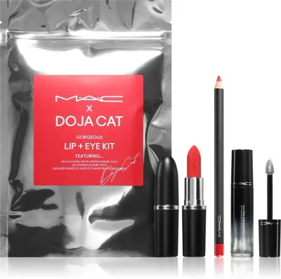 Набор для макияжа губ и глаз MAC Cosmetics MAC x Doja Cat Gorgeous Lip Eye Kit помада, карандаш и тени, подарочный