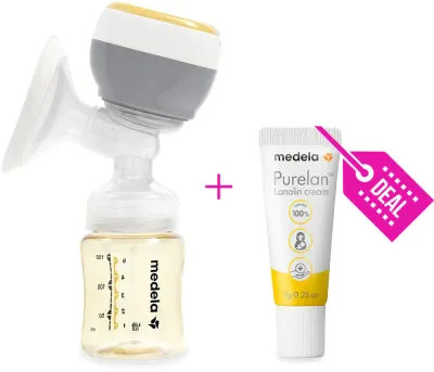 Молокоотсос Medela Easy + Purelan с ланолиновой мазью, 1 шт