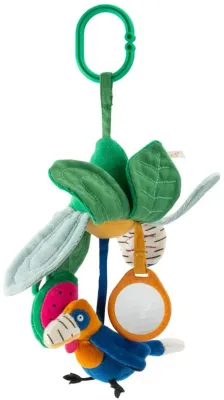 Подвесная игрушка MOULIN ROTY Hanging Activity Flower с клипсой и зеркальцем, 1 шт 0m+