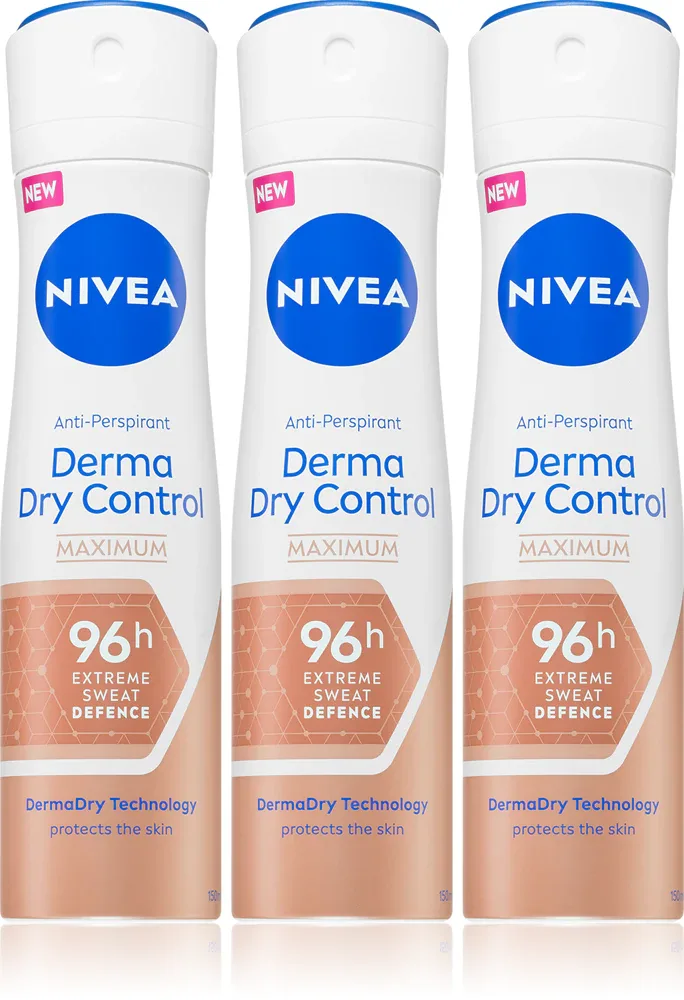Антиперспирант-спрей NIVEA Derma Dry Control, набор 3х150 мл