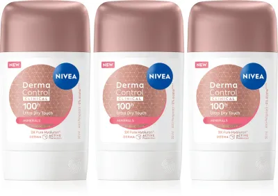 Антиперспирант-стик NIVEA Derma Control Clinical Ultra Dry, набор 3х50 мл