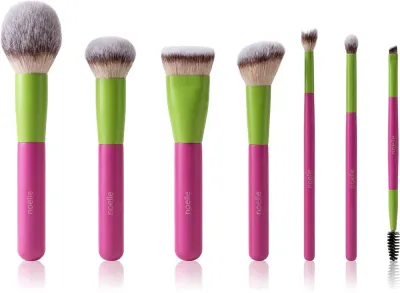 Набор кистей для макияжа Noelle Makeup Brush Set 7/1 Sugar Rush с синтетическим ворсом, для сухих и кремовых текстур, 7 шт