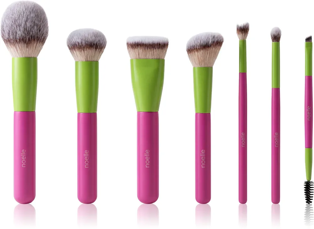 Набор кистей для макияжа Noelle Makeup Brush Set 7/1 Sugar Rush с синтетическим ворсом, для сухих и кремовых текстур, 7 шт