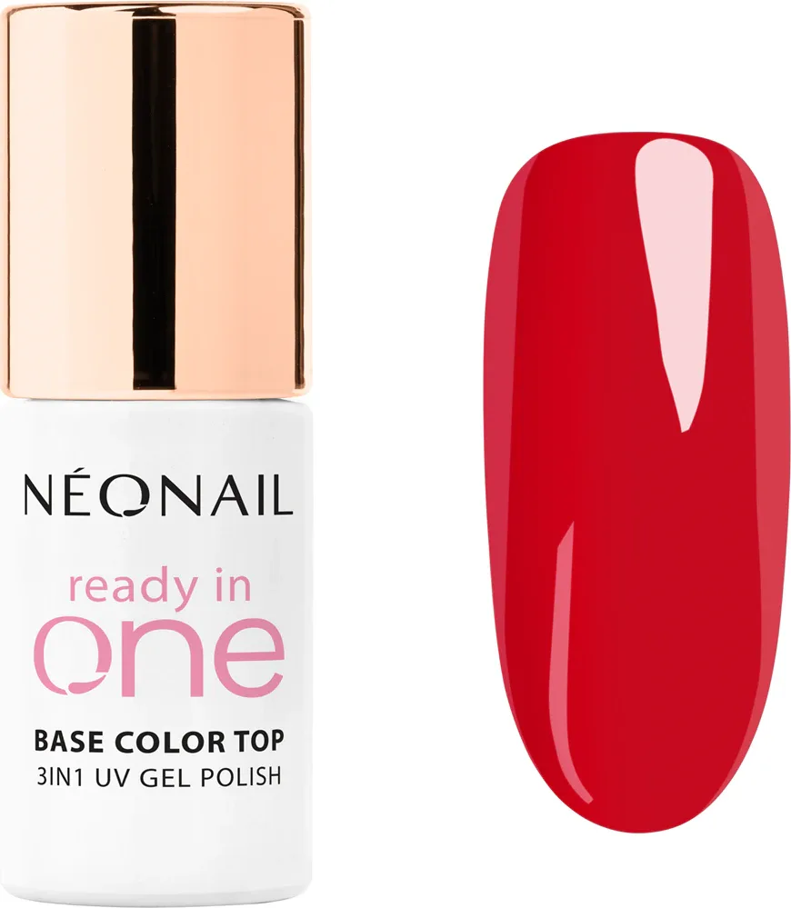 Гель-лак для ногтей NEONAIL Ready In One 3in1 бежевый, глянцевый, стойкий, для UV/LED, 7,2 мл, оттенок 11 One Classic Red
