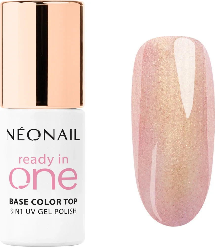 Гель-лак для ногтей NEONAIL Ready In One 3in1 бежевый, глянцевый, стойкий, для UV/LED, 7,2 мл, оттенок 01 One Rose Glow
