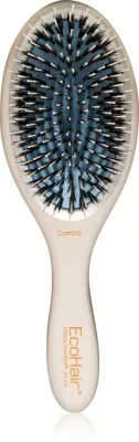 Плоская щётка для волос Olivia Garden EcoHair, бамбуковая рукоятка, натуральная щетина, 1 шт