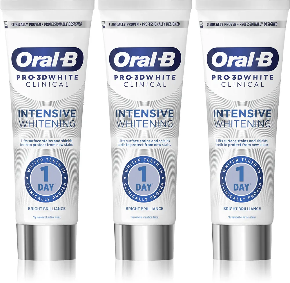 Набор Oral-B Pro-3D White Intensive Whitening из 3 отбеливающих зубных паст Bright Brilliance, 1 шт