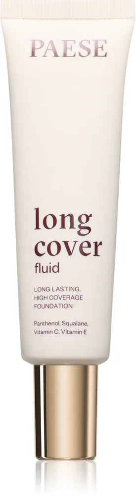 Тональный крем Paese Long Cover Fluid Tube Foundation высокое покрытие, светлый тон, 30 мл, оттенок 1,5 beige