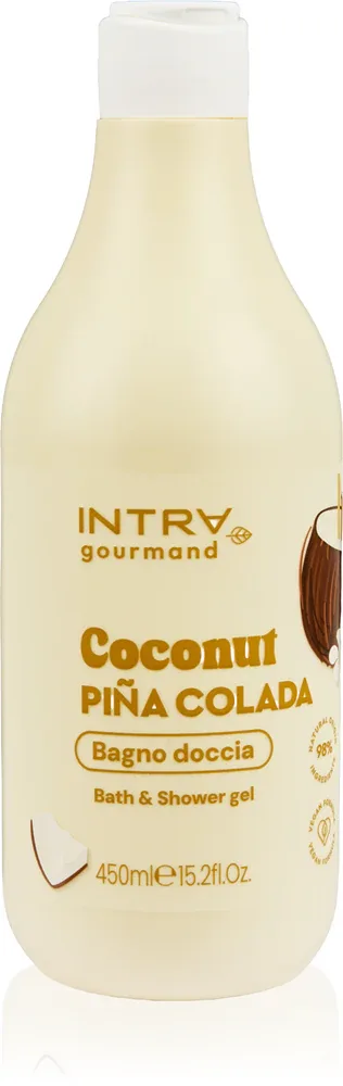 Гель для душа Phytorelax Laboratories Intra Gourmand Coconut Piñacolada увлажняющий, с приятным ароматом, 450 мл