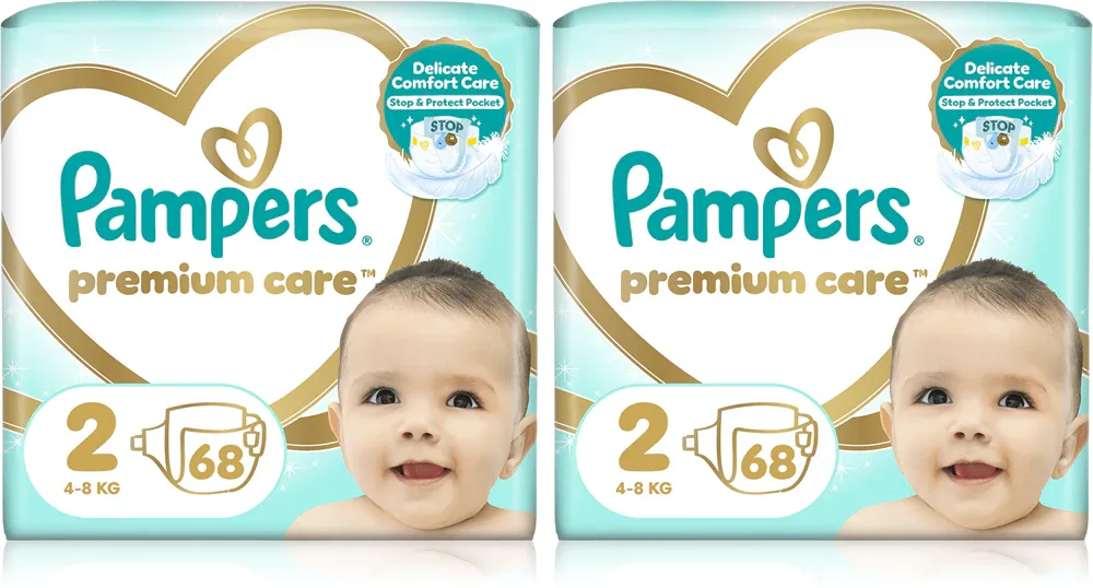 Подгузники Pampers Premium Care Size 2 комплект, 2×68 шт