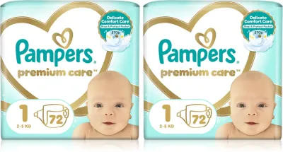 Подгузники Pampers Premium Care Size 1 комплект, 2×72 шт