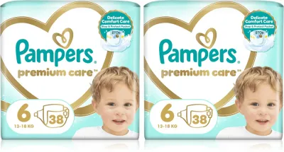 Подгузники Pampers Premium Care Size 6 комплект, 2×38 шт