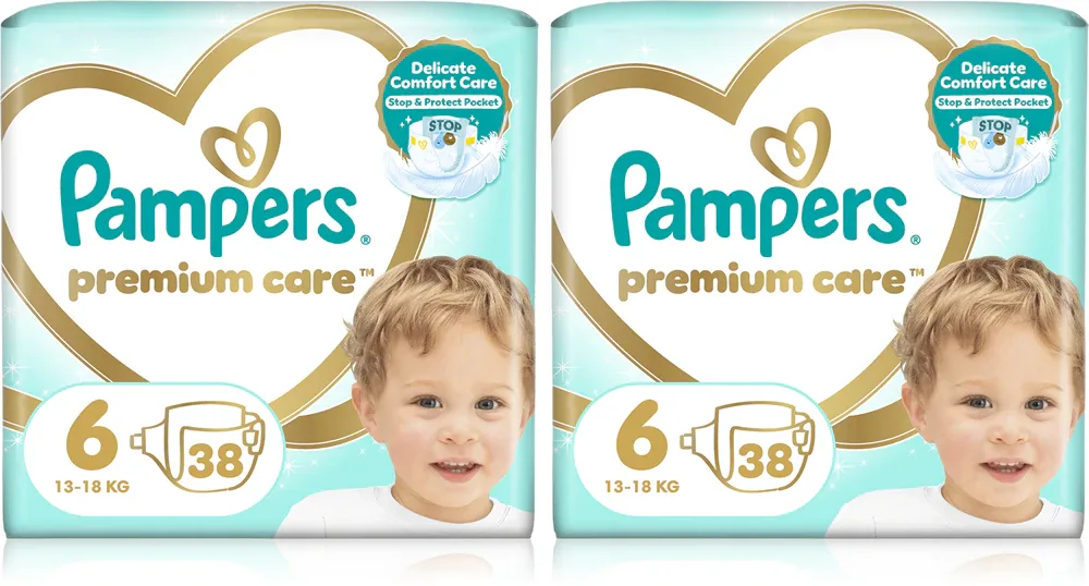 Подгузники Pampers Premium Care Size 6 комплект, 2×38 шт