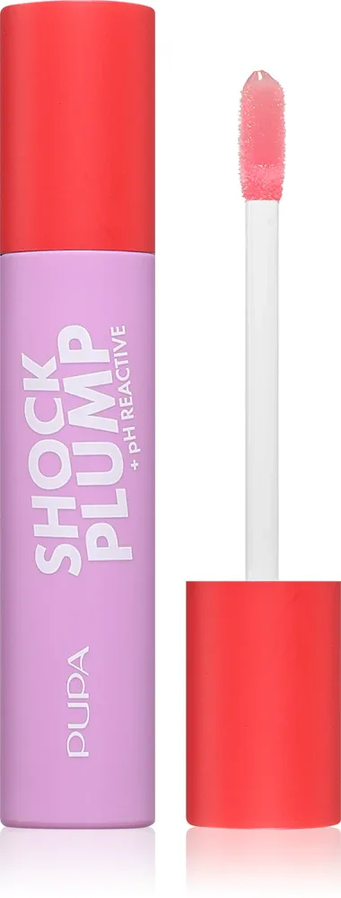 Блеск для губ PUPA Milano Shock Plump Lip Gloss с эффектом увеличения объёма, высокий блеск, 5 мл, оттенок 002 Baby Doll