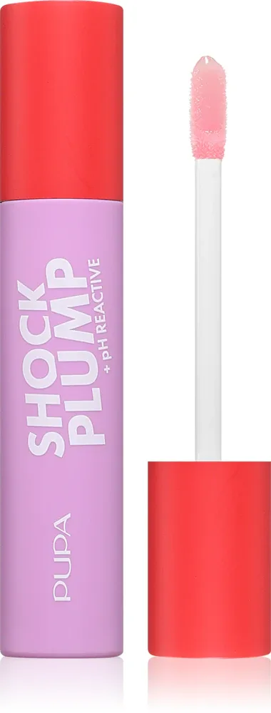 Блеск для губ PUPA Milano Shock Plump Lip Gloss с эффектом увеличения объёма, высокий блеск, 5 мл, оттенок 001 Pure Kiss - PH REACTIVE