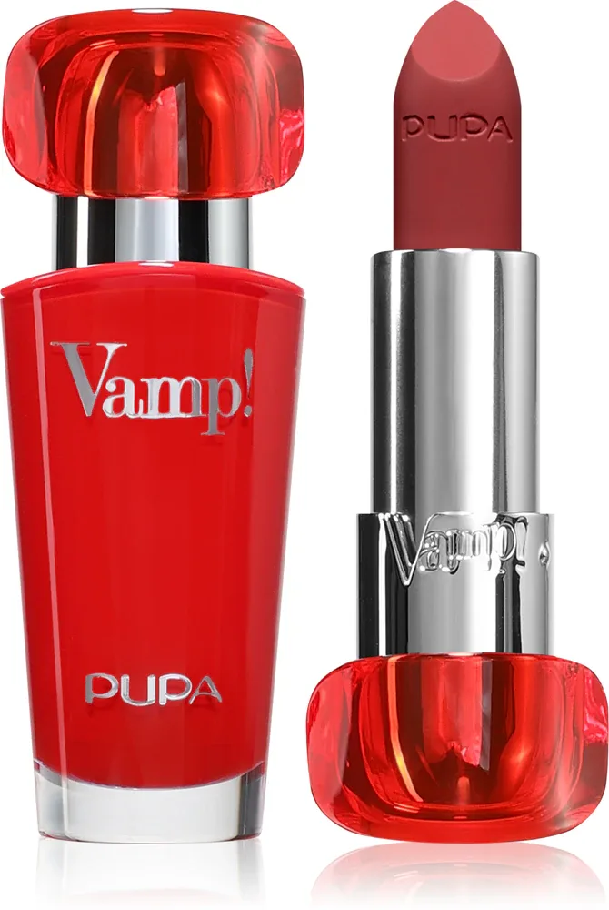Помада PUPA Milano Vamp! Luminous Lipstick сатиновая, с эффектом увеличения губ, 3,5 г, оттенок 301 Intense Red