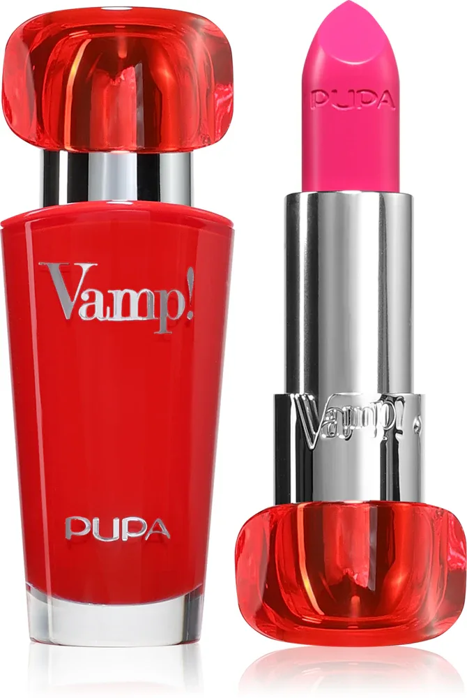 Помада PUPA Milano Vamp! Luminous Lipstick сатиновая, с эффектом увеличения губ, 3,5 г, оттенок 203 Fuchsia Addicted