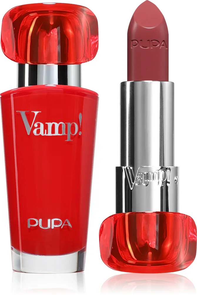 Помада PUPA Milano Vamp! Luminous Lipstick сатиновая, с эффектом увеличения губ, 3,5 г, оттенок 200 Tawney Red
