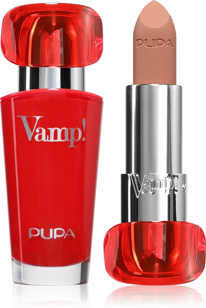 Помада PUPA Milano Vamp! Luminous Lipstick сатиновая, с эффектом увеличения губ, 3,5 г, оттенок 105 Light Chestnut