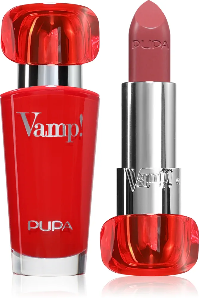 Помада PUPA Milano Vamp! Luminous Lipstick сатиновая, с эффектом увеличения губ, 3,5 г, оттенок 104 Ancient Rose