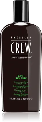 Шампунь, кондиционер и гель для душа American Crew Hair Body 3-IN-1 Tea Tree для мужчин, с маслом чайного дерева, 450 мл