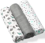 Пелёнки многоразовые BabyOno Take Care Natural Diapers для ухода за ребёнком, 3 шт 70 x 70 cm Gray — фото 1