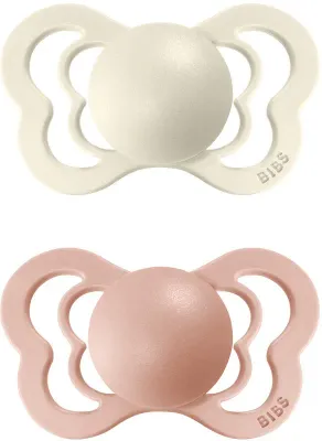 Пустышка BIBS Couture Natural Rubber Size 2: 6+ months ортодонтической формы, из каучука, 2 шт Ivory / Blush