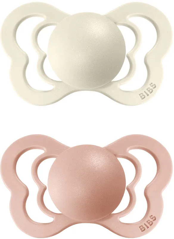 Пустышка BIBS Couture Natural Rubber Size 2: 6+ months ортодонтической формы, из каучука, 2 шт Ivory / Blush
